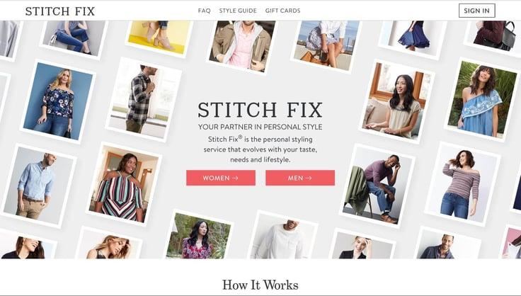 Платформа виртуальных стилистов является Stitch Fix